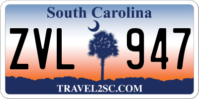 SC license plate ZVL947