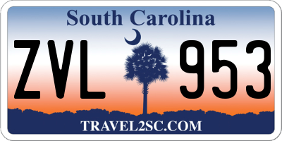 SC license plate ZVL953