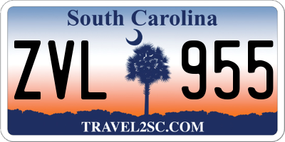 SC license plate ZVL955