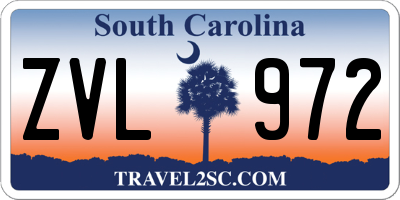 SC license plate ZVL972