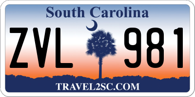 SC license plate ZVL981