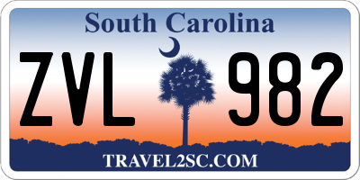 SC license plate ZVL982