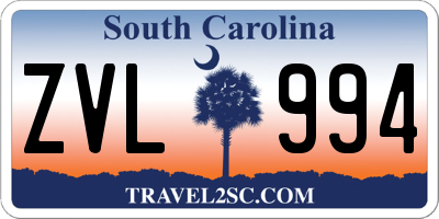 SC license plate ZVL994
