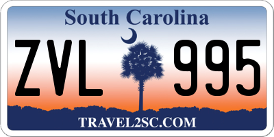 SC license plate ZVL995