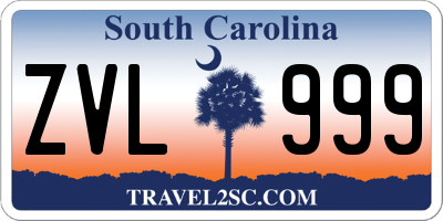 SC license plate ZVL999