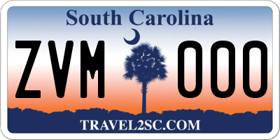SC license plate ZVM000