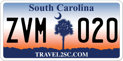 SC license plate ZVM020