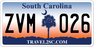 SC license plate ZVM026