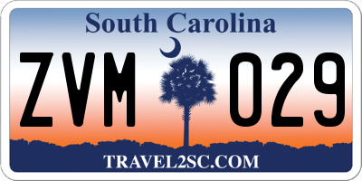 SC license plate ZVM029