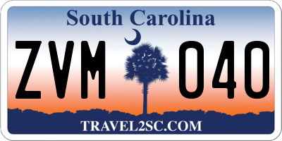 SC license plate ZVM040