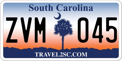 SC license plate ZVM045