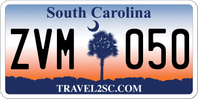 SC license plate ZVM050