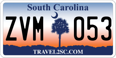 SC license plate ZVM053