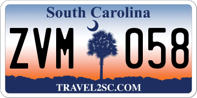 SC license plate ZVM058