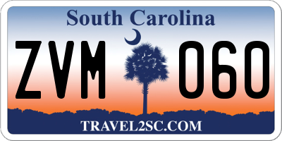 SC license plate ZVM060