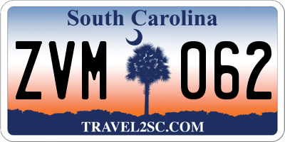 SC license plate ZVM062
