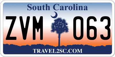 SC license plate ZVM063