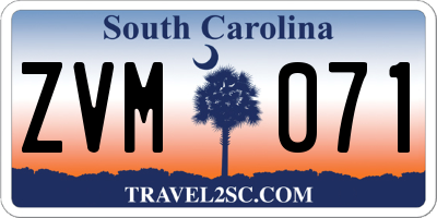 SC license plate ZVM071