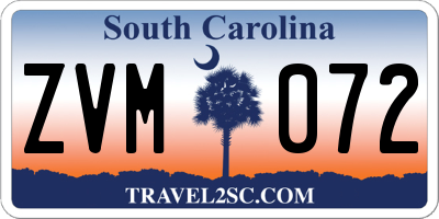SC license plate ZVM072