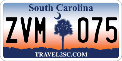 SC license plate ZVM075