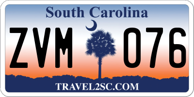 SC license plate ZVM076