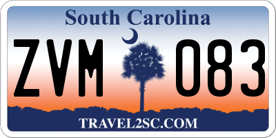 SC license plate ZVM083