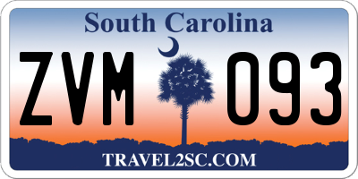 SC license plate ZVM093