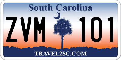 SC license plate ZVM101