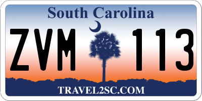 SC license plate ZVM113