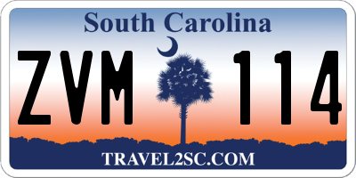 SC license plate ZVM114
