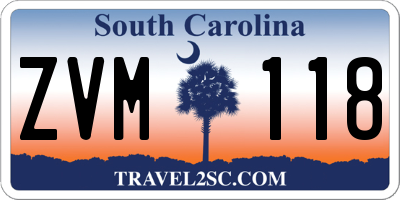 SC license plate ZVM118
