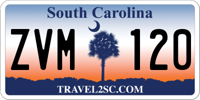 SC license plate ZVM120