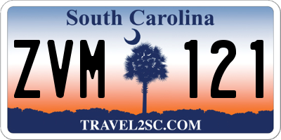 SC license plate ZVM121