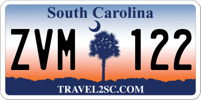SC license plate ZVM122
