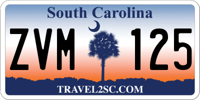 SC license plate ZVM125