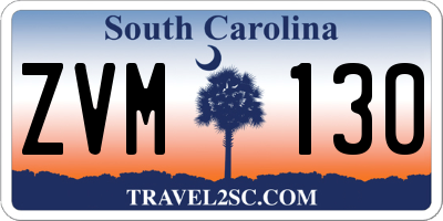 SC license plate ZVM130