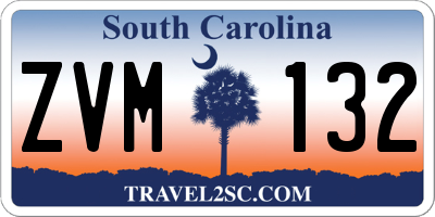 SC license plate ZVM132