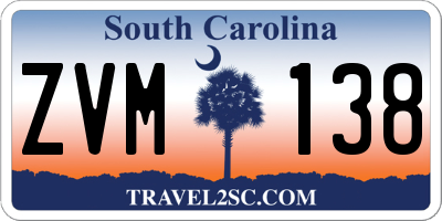 SC license plate ZVM138