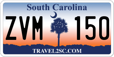SC license plate ZVM150