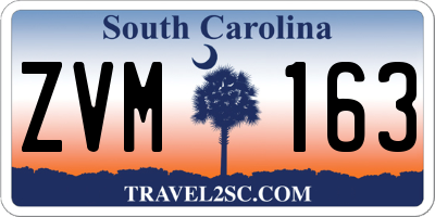 SC license plate ZVM163