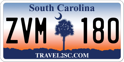 SC license plate ZVM180