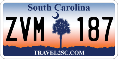 SC license plate ZVM187