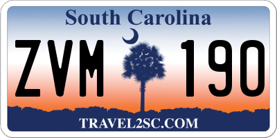 SC license plate ZVM190
