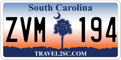 SC license plate ZVM194