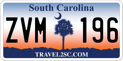 SC license plate ZVM196