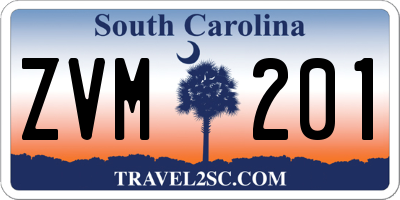 SC license plate ZVM201