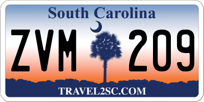 SC license plate ZVM209