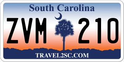 SC license plate ZVM210