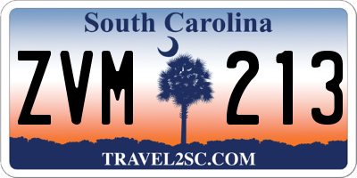 SC license plate ZVM213