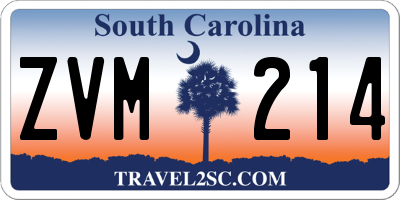SC license plate ZVM214